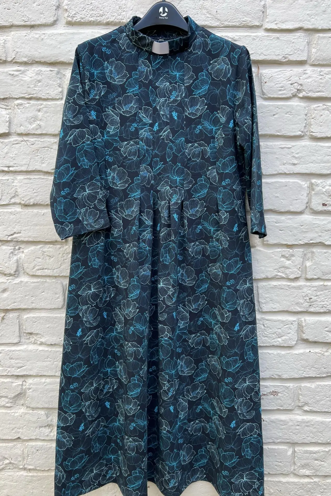 Jasmine smock with clergy collar - organic cotton jersey prints
